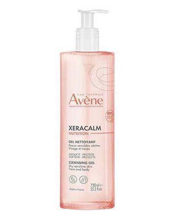 AVENE Xeracalm Nutrition Żel oczyszczający do mycia ciała i twarzy, 750 ml