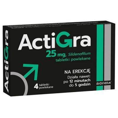 Actigra tabletki powlekane 0,025g, 4 sztuki