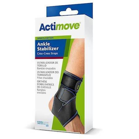 Actimove Sports Edition Ankle Stabilizer - Stabilizator stawu skokowego ze skrzyżowanymi pasami, rozmiar uniwersalny