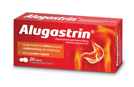 Alugastrin, 20 tabletek do rozgryzania i żucia