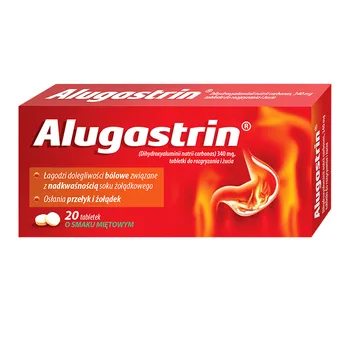 Alugastrin tabletki do rozgryzania i żucia 340 mg, 20 tabletek