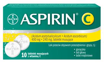 Aspirin C, 400 mg + 240 mg, tabletki musujące, 10 sztUK