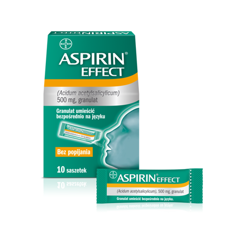 Aspirin Effect 500 mg, 10 saszetek 