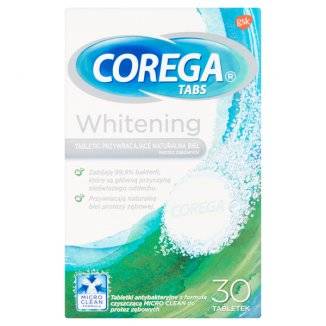 Corega Tabs Whitening, 30 tabletek rozpuszczalnych
