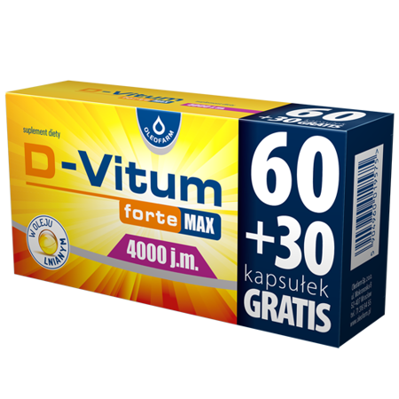 D-Vitum Forte Max 4000 j.m.,  90 kapsułek