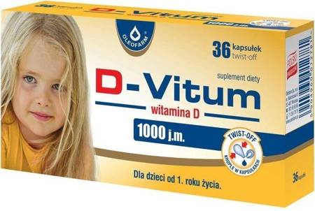 D-Vitum wit.D 1000jm dla dzieci, 36 kapsułaek twist-off 