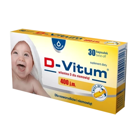 D-Vitum witamina D dla niemowląt 400 j.m. – 30 kapsułek twist-off