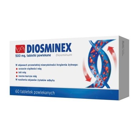 Diosminex tabletki powlekane 500 mg, 60 sztuk