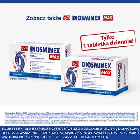 Diosminex tabletki powlekane 500 mg, 60 tabletek