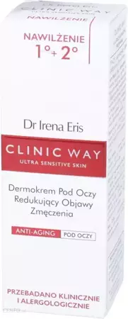 Dr Irena Eris CLINIC WAY 1°+ 2° Dermokrem Pod Oczy Redukujący Objawy Zmęczenia (30+/40+) 15ml 