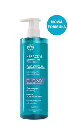 Ducray Keracnyl Żel pieniący 400 ml + Keracnyl żel pieniący 40ml GRATIS