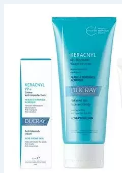 Ducray Kerancyl żel 200 ml + Kerancyl PP+ krem 30 ml + Keracnyl żel pieniący 40ml GRATIS