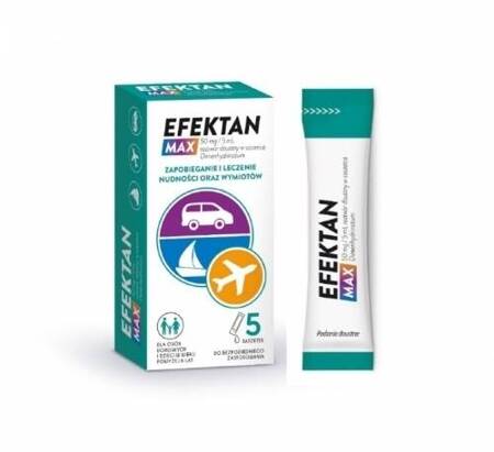 Efektan Max roztwór do ustny 50 mg/5ml 5 saszetki.