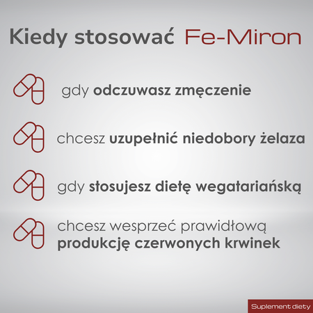 Fe-miron kapsułki twarde, 30 sztuk