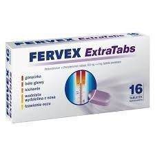 Fervex Extra Tabs 500mg+4mg, 16 tabletek powlekanych, 