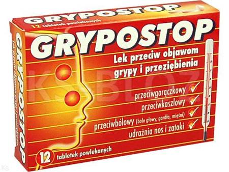 Grypostop tabletki powlekane 0,325g+0,03g+0,015g 2
