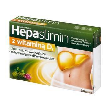 Hepaslimin z witaminą D3, 30 tabletek powlekanych