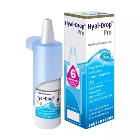 Hyal-Drop Pro, nawilżające krople do oczu, 10 ml