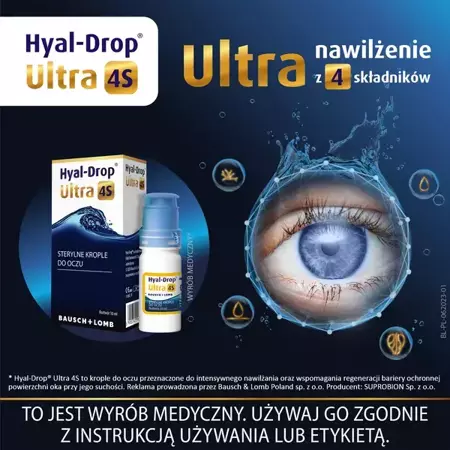 Hyal-Drop Ultra 4S, krople do oczu, 10 ml