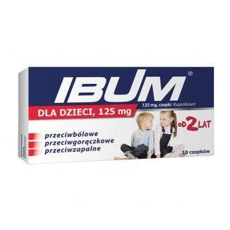 Ibum dla dzieci 0,125g czopki, 10 sztuk