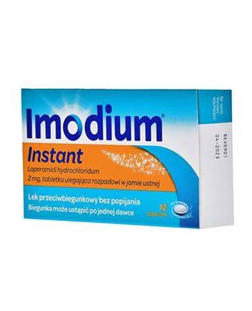 Imodium Instant, 2 mg, tabletki ulegające rozpadowi w jamie ustnej, 12 sztuk