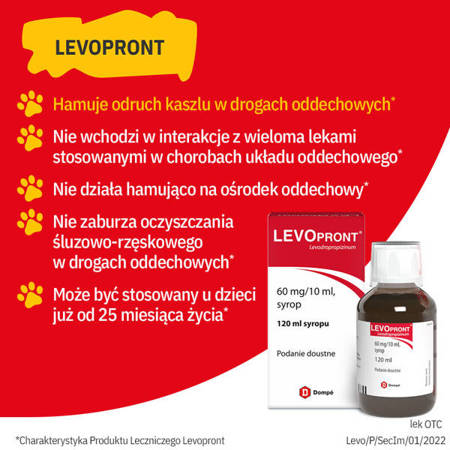 Levopront syrop 60mg/10ml, 120ml