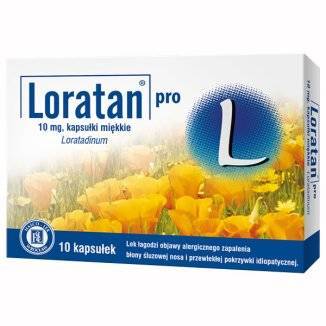 Loratan pro 10 mg, 10 kapsułek