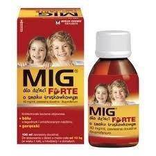 MIG dla dzieci Forte 40 mg/ml, zawiesina doustna od 1 roku, smak truskawkowy, 100 ml 