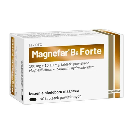 Magnefar B6 Forte, 90 tabletek powlekanych