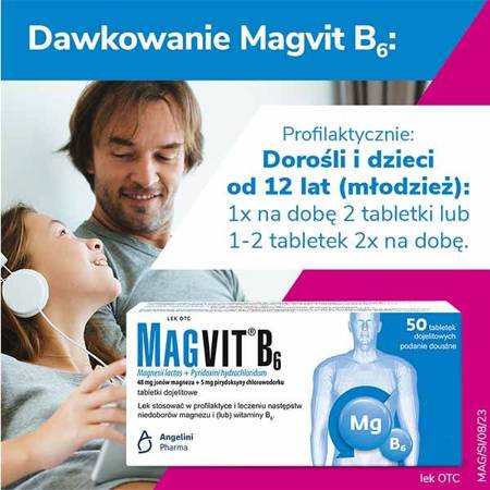 Magvit B6, 50 tabletek dojelitowych
