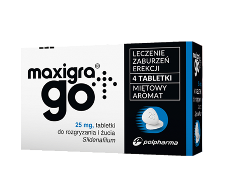 Maxigra Go 25 mg, 4 tabletki do rozgryzania i żucia 