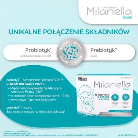 Milanella Biom – probiotyk dla kobiet karmiących piersią, 15 kapsułek