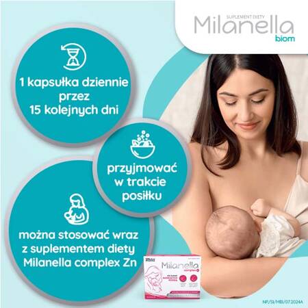 Milanella Biom – probiotyk dla kobiet karmiących piersią, 15 kapsułek