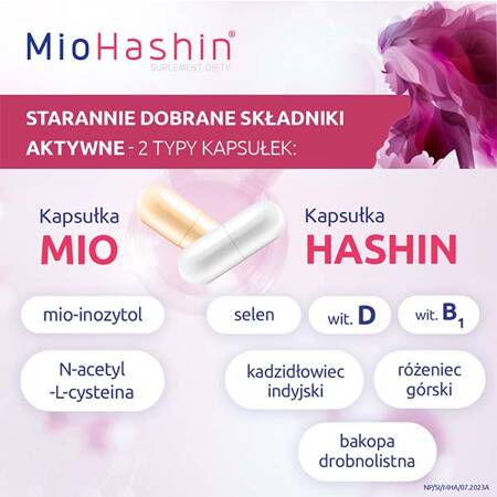 MioHashin – wspiera prawidłową produkcję hormonów tarczycy, 90 kapsułek (60 kapsułek Mio + 30 kapsułek Hashin)