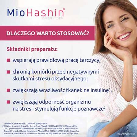 MioHashin – wspiera prawidłową produkcję hormonów tarczycy, 90 kapsułek (60 kapsułek Mio + 30 kapsułek Hashin)