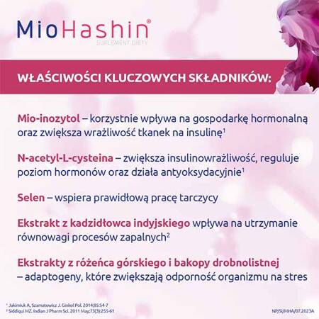 MioHashin – wspiera prawidłową produkcję hormonów tarczycy, 90 kapsułek (60 kapsułek Mio + 30 kapsułek Hashin)