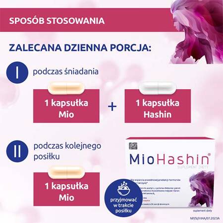 MioHashin – wspiera prawidłową produkcję hormonów tarczycy, 90 kapsułek (60 kapsułek Mio + 30 kapsułek Hashin)