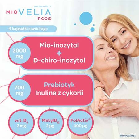 Miovelia PCOS – wsparcie gospodarki hormonalnej dla kobiet w każdym wieku, 60 kapsułek