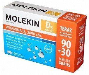 Molekin D3 2 000 j.m. 90+ 30 tabletek gratis