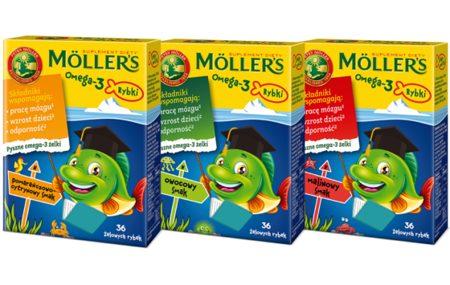 Mollers Omega-3 Rybki smak jabłkowy, 36 żelek