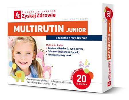 Multirutin Junior 20 tabletek do ssania, Zyskaj Zdrowie