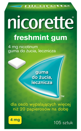 Nicorette Freshmint guma do żucia 4mg  105 sztuk