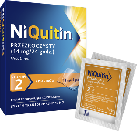 Niquitin Plastry 2 stopień 14 mg/24 h 7 sztuk