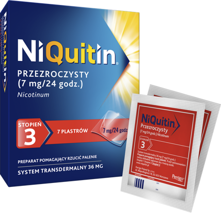 Niquitin Plastry 3 stopień 7mg/24h 7sztuk