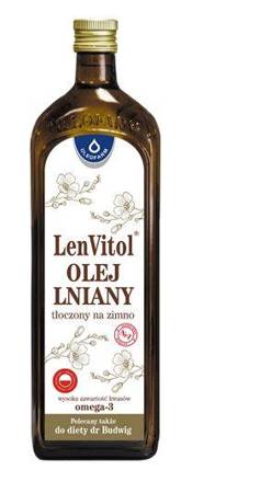 Olej lniany budwigowy, 1litr