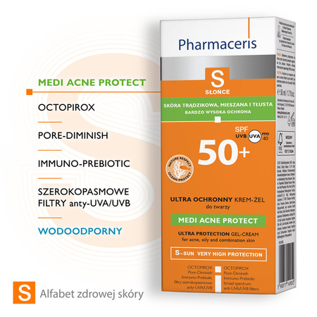 PHARMACERIS S Krem ochronny dla skóry trądzikowej SPF50+ 50ml