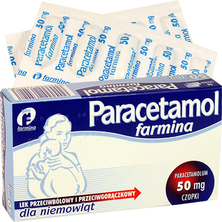 Paracetamol Farmina czop.doodbyt. 50mg*10