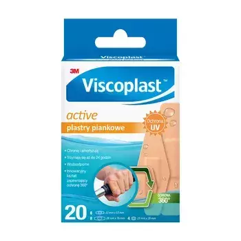 Plastry VISCOPLAST ACTIVE piankowe, 20 sztuk