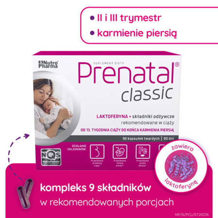 Prenatal CLASSIC – witaminy dla kobiet w ciąży (od 13. tygodnia) i karmiących piersią, 90 kapsułek