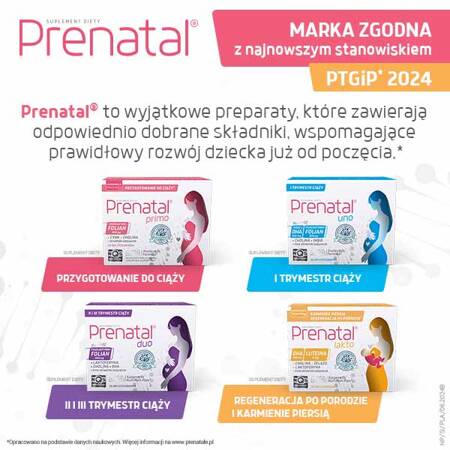 Prenatal LAKTO – witaminy dla kobiet karmiących piersią, z DHA, aktywnym folianem, luteiną i choliną, dla kobiet w okresie laktacji, 30 + 30 kapsułek 